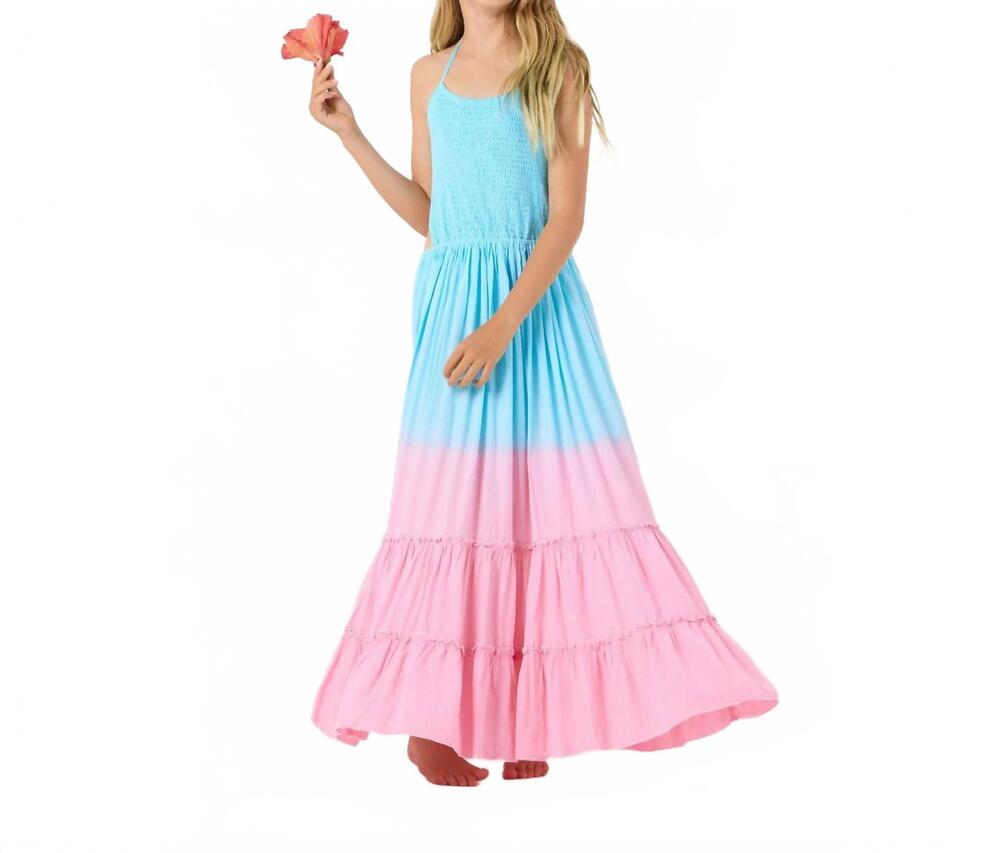 NEW TIARE HAWAII girl's naia dress in turquoise watermelon ombre